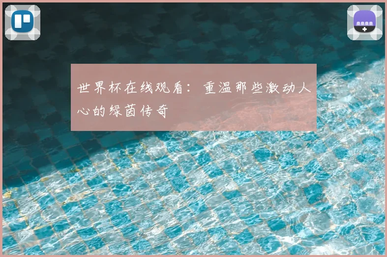 世界杯在线观看:重温那些激动人心的绿茵传奇